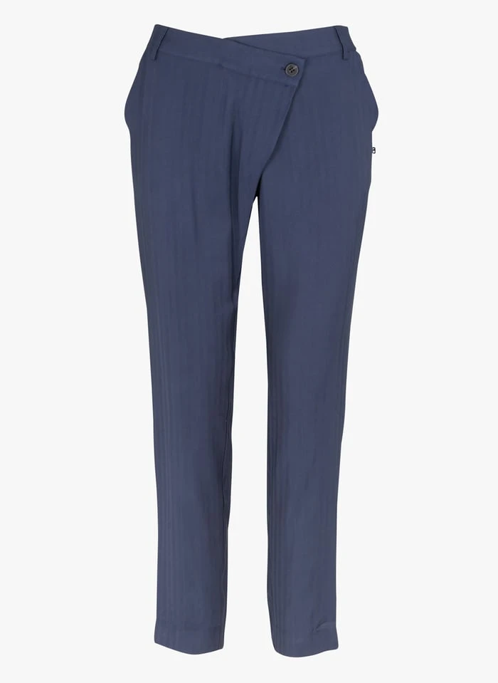 LE TEMPS DES CERISES REYDEL - Blue Pants With Asymmetric Fastening - Image 3
