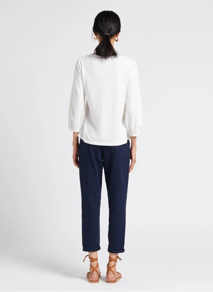 MAISON 123 SABIL - Blue 7/8 Cotton Chinos - Image 5