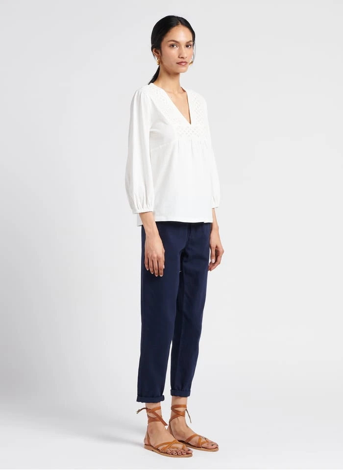 MAISON 123 SABIL - Blue 7/8 Cotton Chinos - Image 4