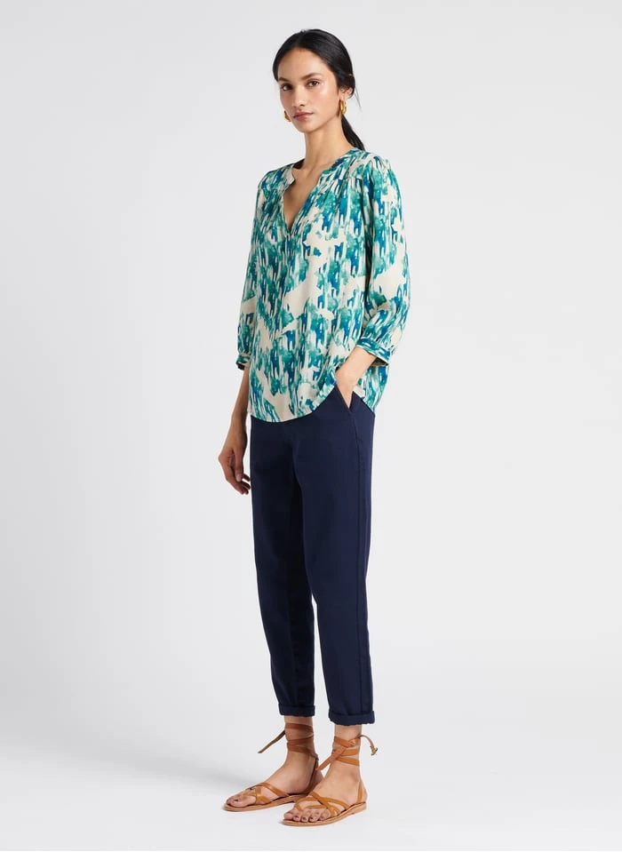 MAISON 123 SABIL - Blue 7/8 Cotton Chinos - Image 6