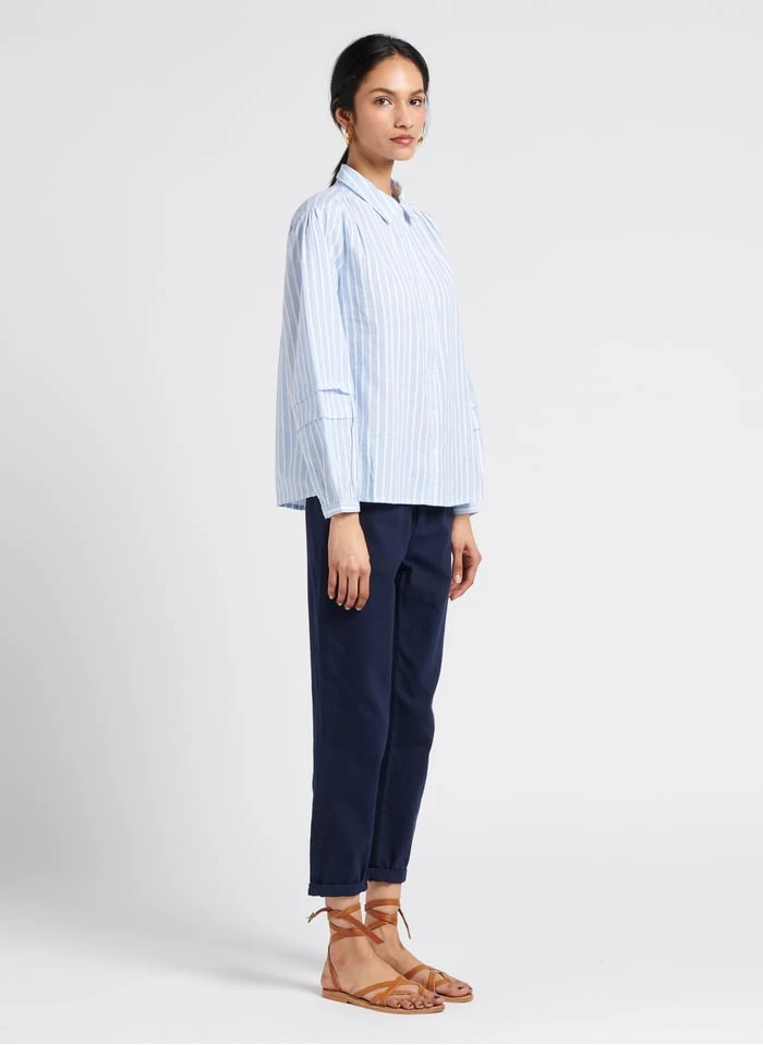 MAISON 123 SABIL - Blue 7/8 Cotton Chinos - Image 8