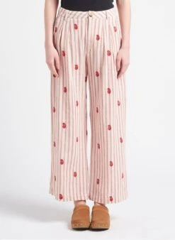 MARGAUX - Striped High-waisted Wide-leg Pants