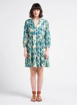 MAISON 123 NADYPSO R - White Loose-fit V-neck Dress