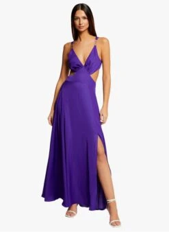 MORGAN RIKA - Purple Loose-fit Long Dress
