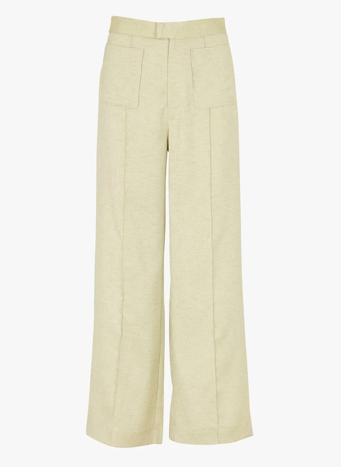 SEE U SOON Green High-rise Flared Pants