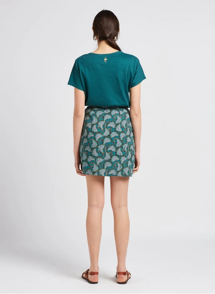 SEE U SOON Green Short Floral Print Skirt - Image 5