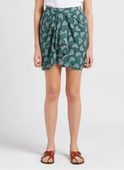 SEE U SOON Green Short Floral Print Skirt