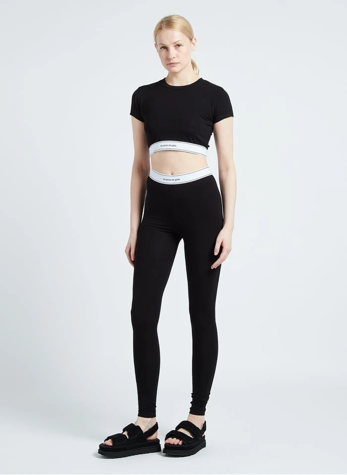 Maison Labiche BOETIE NO PAIN NO GAIN - Black No Pain No Gain Cropped Round-neck T-shirt - Image 4