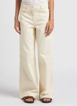 PENNYBLACK LACCIO - White High-rise Wide-leg Cotton Jeans