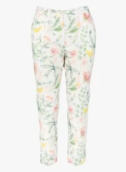 PASSIONCE - White Straight-leg Printed Cotton Pants