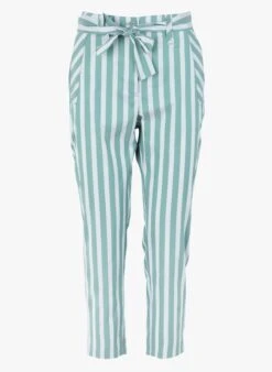 LES BEAUX JOURS - Green Straight-leg Cotton-blend 7/8 Pants