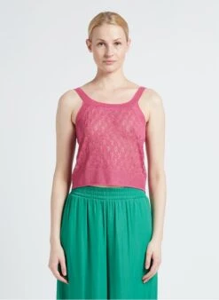 BERENICE ANNE - Pink Loose-fit Cropped Vest Top