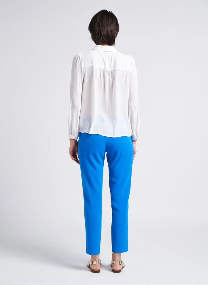 Ikks Blue Pleated Slim-fit Pants - Image 7