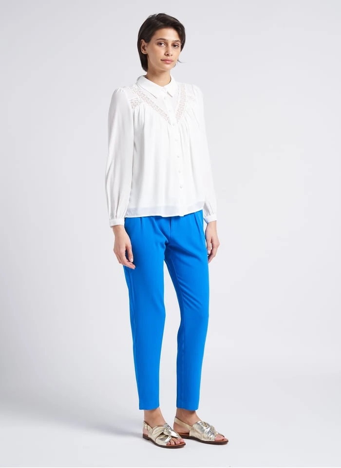 Ikks Blue Pleated Slim-fit Pants - Image 6