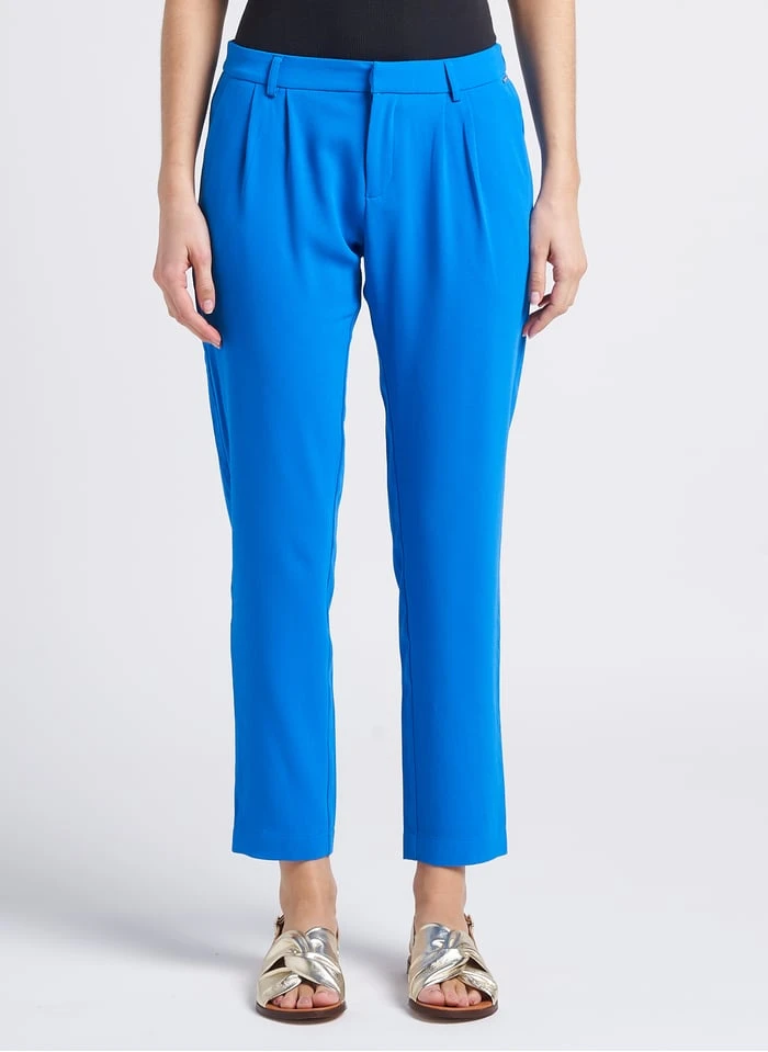 Ikks Blue Pleated Slim-fit Pants