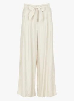 MOSS COPENHAGEN JOANITA - Beige Striped Pleated Pants