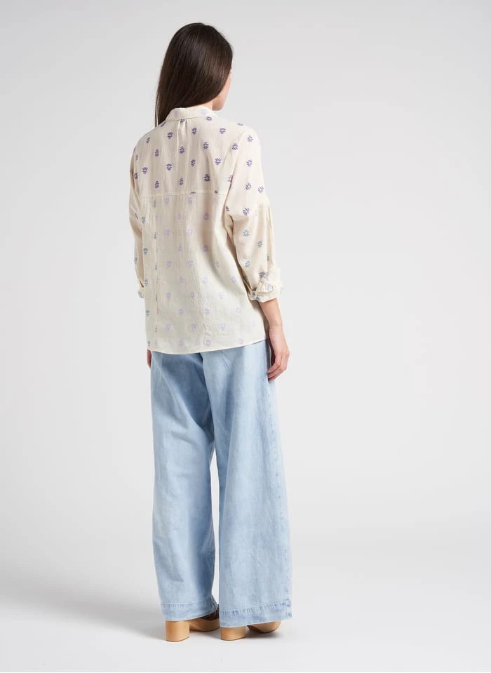 Sessun MANHATTI - Faded Jeans Wide-leg Cotton-blend Pants - Image 8