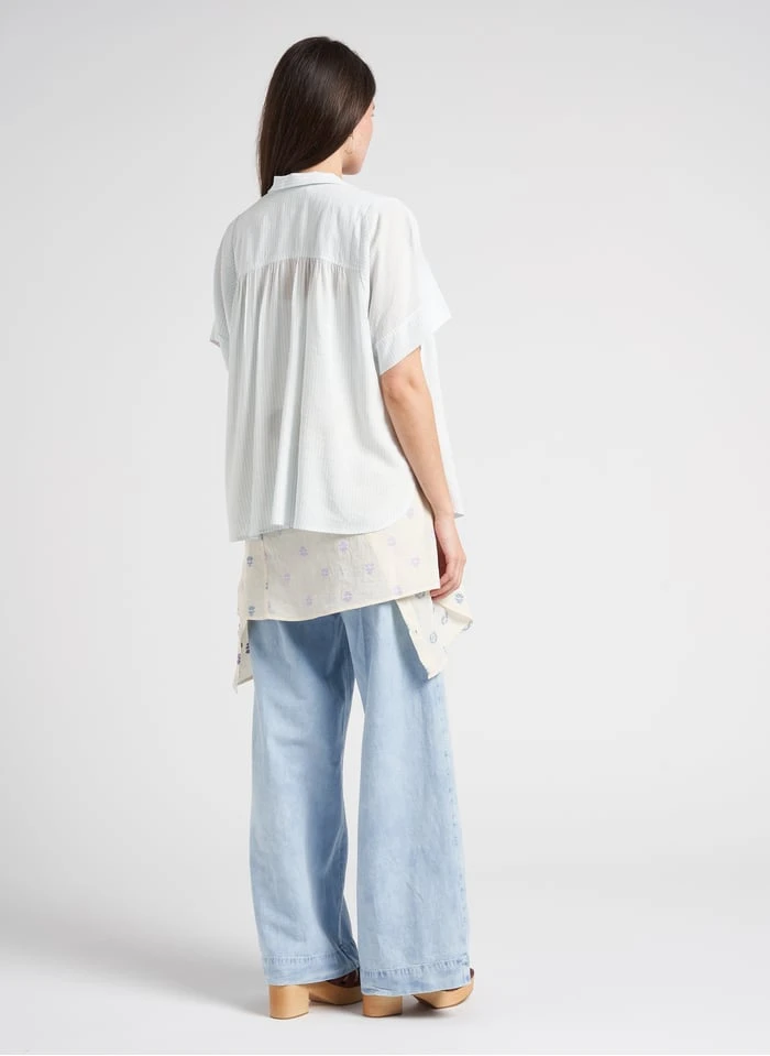 Sessun MANHATTI - Faded Jeans Wide-leg Cotton-blend Pants - Image 12