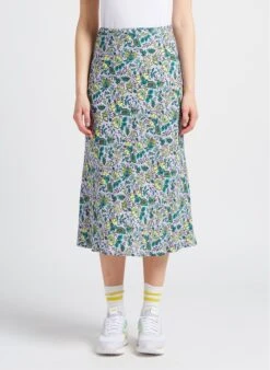 Ikks Purple Straight Printed Flared Skirt