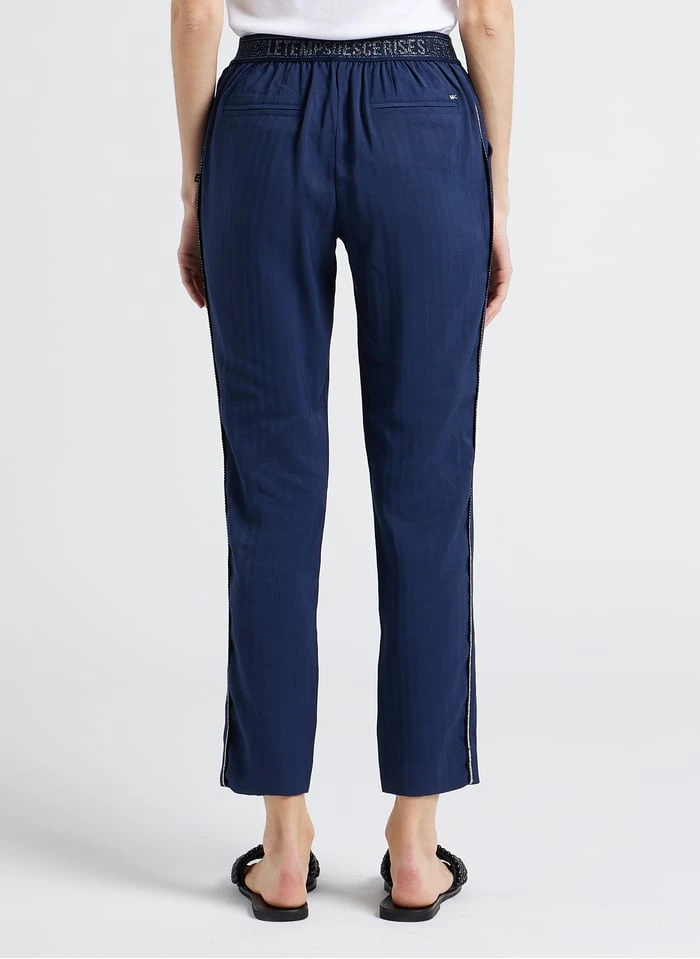 LE TEMPS DES CERISES REYDEL - Blue Pants With Asymmetric Fastening - Image 2