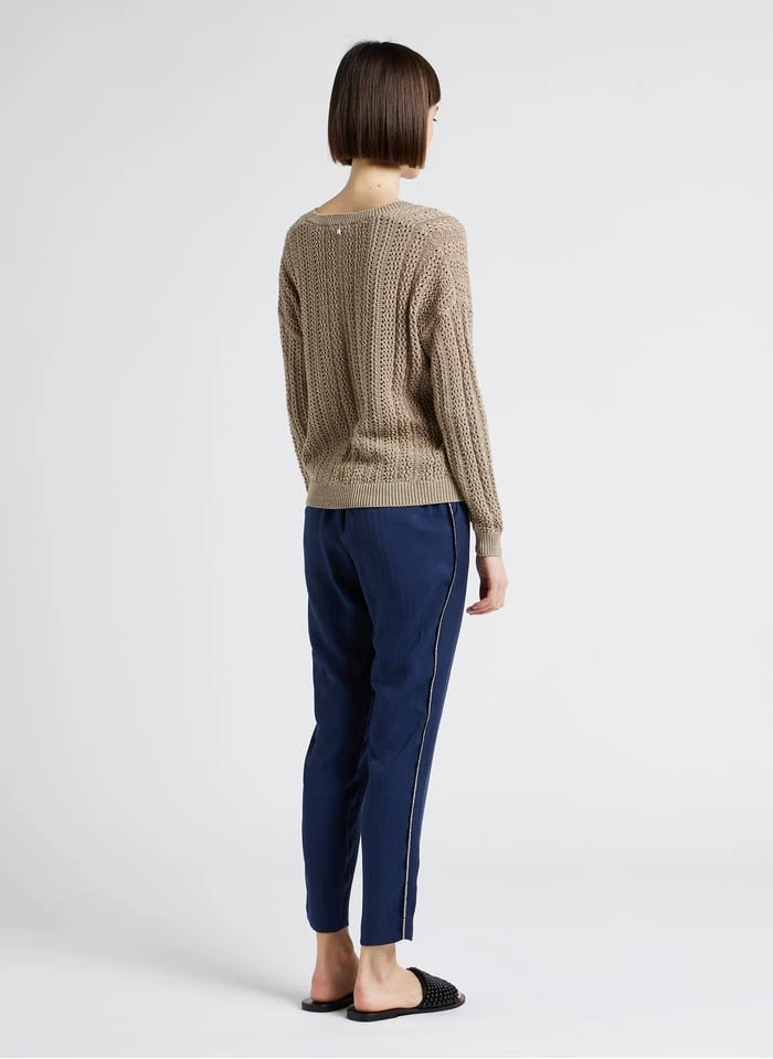 LE TEMPS DES CERISES REYDEL - Blue Pants With Asymmetric Fastening - Image 7