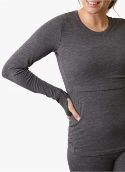 Boob Grey Merino Wool Maternity And Nursing T-shirt