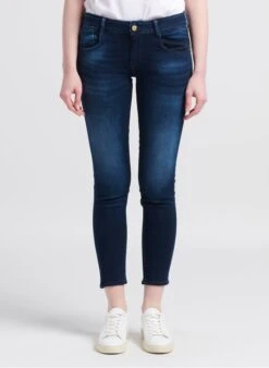 LE TEMPS DES CERISES Blue Slim-fit Cotton-blend Jeans