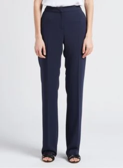 PENNYBLACK Blue High-waisted Straight-leg Pants