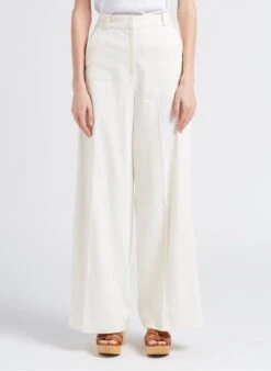 Sessun SUMMER CAPTAIN - White High-rise Flared Pants