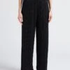 Ikks Black Wide-leg Flowing Pleated Pants