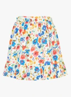 LA PETITE ETOILE ACHILLEE - Multicolored Short Printed Flounced Skirt
