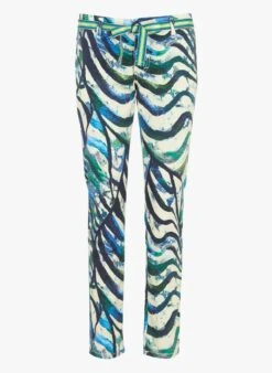 Please Beige Printed Cotton-blend Slim-fit Pants