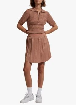 Varley NEWMAN 14.5 - Brown Pleated Sports Skort
