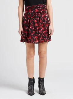 Ikks Red Short Printed Skirt
