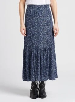 Ikks Blue Long Printed Skirt