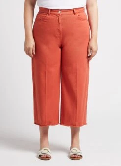 PERSONA RAGGIO - Orange Cropped Cotton Jeans