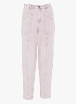 PANTIXO - Purple High-rise Straight-leg Jeans