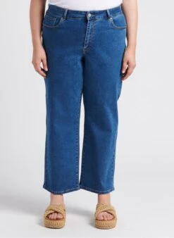 Faded Jeans Cotton-blend Straight-leg Jeans