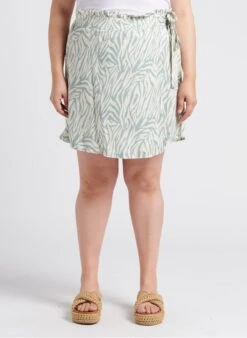 CORBA - Blue Short Printed Wrap Skirt